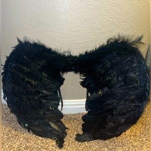 Girl’s Angel Devil Costume Angel Wings + Tutu Skirt All Black Halloween Costume